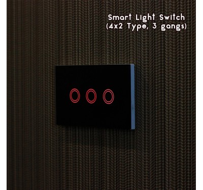 SMART LIGHT SWITCH (4x2 TYPE, 3 GANGS) ตั้งเวลาเปิด/ปิดไฟได้อัตโนมัติ 1 Y. 